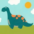 thumbnail image 2 of Vess, June Erica 15x15 White Modern Wood Framed Museum Art Print Titled - Playtime Dino III, 2 of 4
