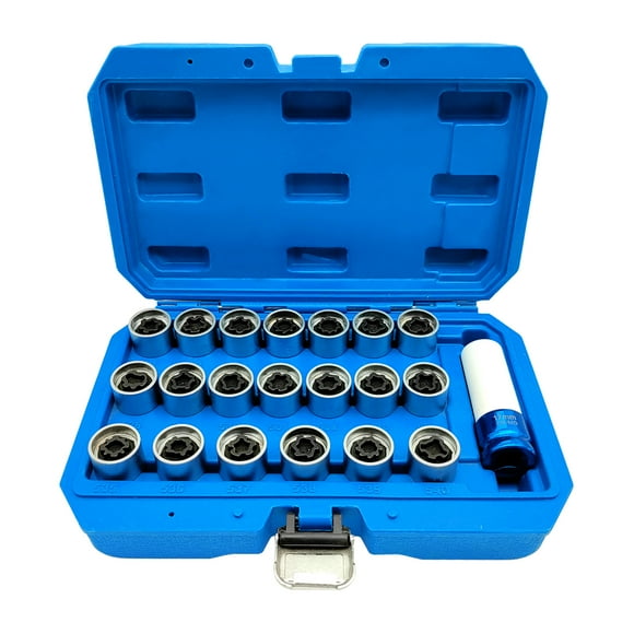 Zootealy Volkswagen Anti-Theft Screw Socket Set - 21 Pieces; Durable Steel Construction; Includes 20 Screw Sockets and 1 Drive Adapter; Silver Color; Convenient Package Size and Weight