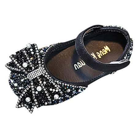

Girls Sandals Princess Dance Casual Matching Wedding Clothes Dance Diamond Butterfly Fit Sandal Black 31 8Y-9Y
