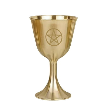 

Pentagram Chalice Chalice Goblet | Brass Wine Goblet Drinking Cup Pentacle Brass Chalice | Altar Chalice for Altars Rituals Prayers Anointing