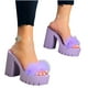 thumbnail image 2 of Sandalias inclinadas de fondo grueso para mujer Zapatos de plataforma con cuña de tacón alto sólido Wmkox8yii  shjk5682, 2 of 4