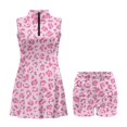 thumbnail image 3 of Yuyamidu Cute Pink Leopard Prints Womens Tennis Golf Dresses Moisture-Wicking Workout Dress Size M Sleeveless Workout Active Athletic Dresses with Built in Shorts and Pockets, 3 of 7