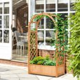 thumbnail image 2 of Outsunny Raised Garden Bed with Arch Trellis Outdoor Planter Box, Brown, 2 of 9