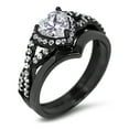 thumbnail image 5 of LaRaso & Co His Her Gothic Unique Black Wedding Ring Set Women Men Bride Groom 6/9, 5 of 6