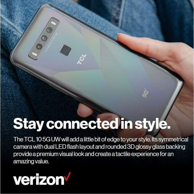 【TCL】10 5G  [Mercury Gray] Verizon TCL 10 5G UW, New Wireless Prepaid Smartphone