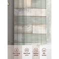 thumbnail image 6 of Beige Light Green Sheer Curtains 84 Inch Length 2 Panels Set, Farmhouse Wooden Striped Voile Window Treatment Rod Pocket Curtains Sheers Drapes for Bedroom/Living Room/Kitchen 52"x84"x2, 6 of 7