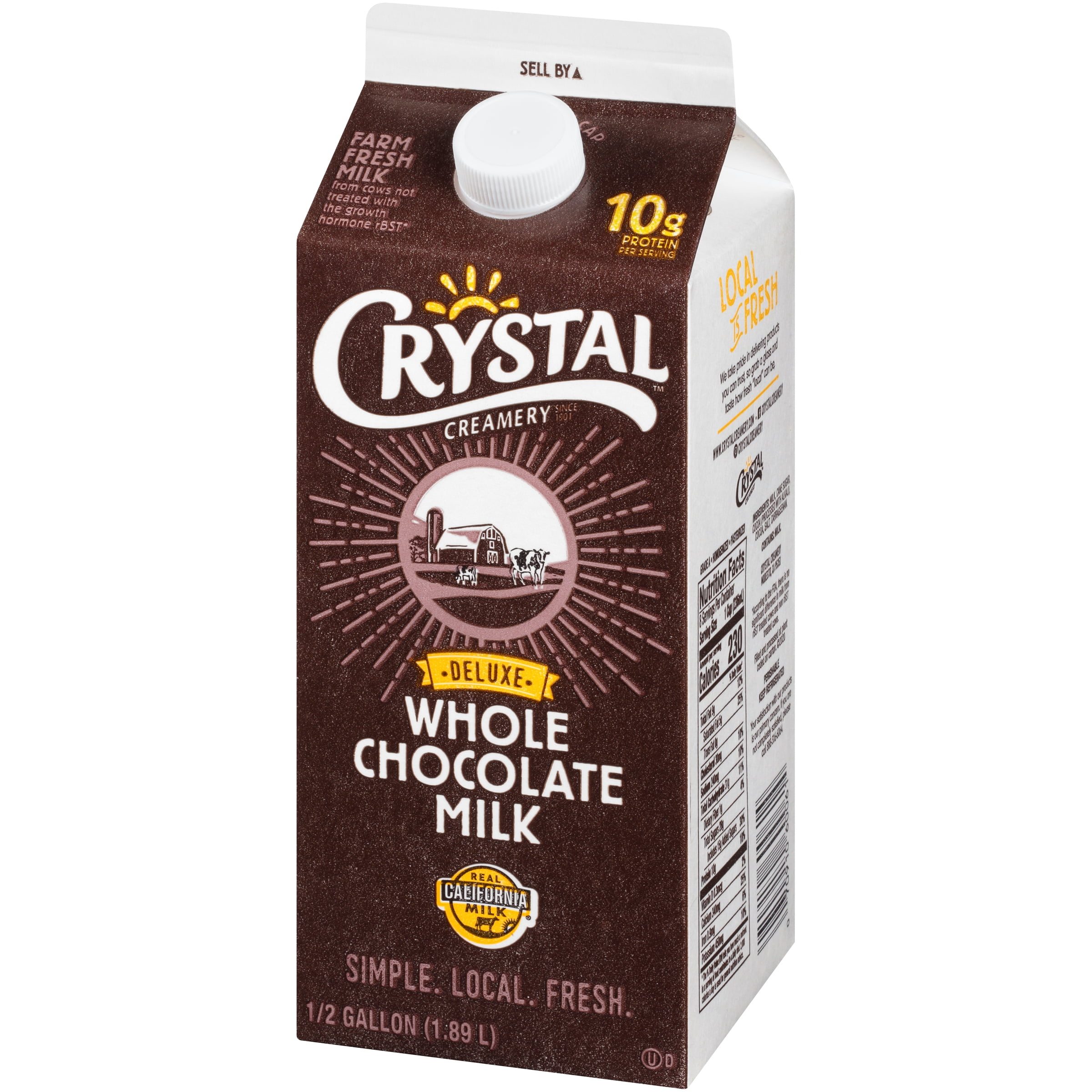 Crystal Creamery ™ Brand Deluxe Whole Chocolate Milk 0.5 gal. Carton