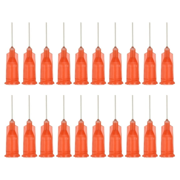 24Ga Dispensing Needles, 52PCS 1/2 Inch Industrial Blunt Tip Dispensing Needle Syringes with Luer Lock Needle for Refilling Liquid Inks Adhesive Glue Oil,Red