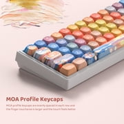 COSTOM PBT Keycaps, 134 Keys Cute Sunset Key caps Set, MOA Profile for Cherry Gateron MX Switch Mechanical Keyboards