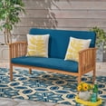thumbnail image 4 of Modern Outdoor Love Seat with Open Slat Design for Ventilation and Cozy Cushions - Rustic Wood Frame for Backyard and Patio Comfort in Compact Spaces, 4 of 9