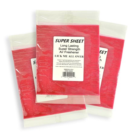 Jenray Super Sheet Large (8"x7") Under Seat Car Air Freshener, 3-Pack (Lick Me All Over)