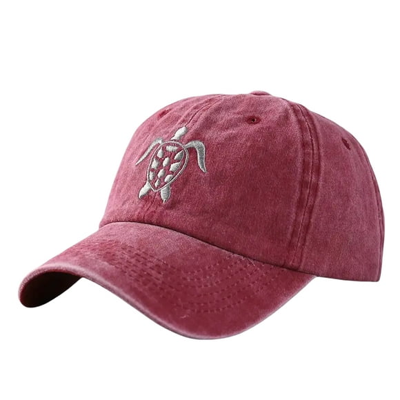 Vintage Washed Soft Top Denim Baseball Cap for Men - Cool Hat with Curved Visor and Flying Turtle Design - Perfect Gift Idea