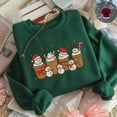 thumbnail image 2 of Embroidered Snowman Christmas Coffee T-shirt Sweatshirt Hoodie, Holiday Latte Embroidery Tee, Coffee Lover Gift Embroidered shirt, 2 of 5