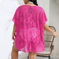 thumbnail image 4 of Pitauce Womens Plus Size Floral Lace Crochet Bathing Suit Cover Up V-Neck Oversized Summer Beach Dresses Swimsuit Bikini See Through Beachwear, 4 of 4