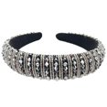 thumbnail image 2 of Sonducket Diademas con cuentas de cristal, tocado bohemio, accesorios flexibles para el cabello, diademas, tocados para mujer, boda Accesorio para el cabello Gris, 2 of 6