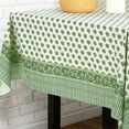 thumbnail image 5 of 60'''' x 84'''' Cotton Tablecloth Handmade Cotton Floral Tablecloth Washable Print Rectangle Table Cover with Dust Proof Wrinkle Resistant for Kitchen Dining Party Buffet(Green,Emerald Green), 5 of 6
