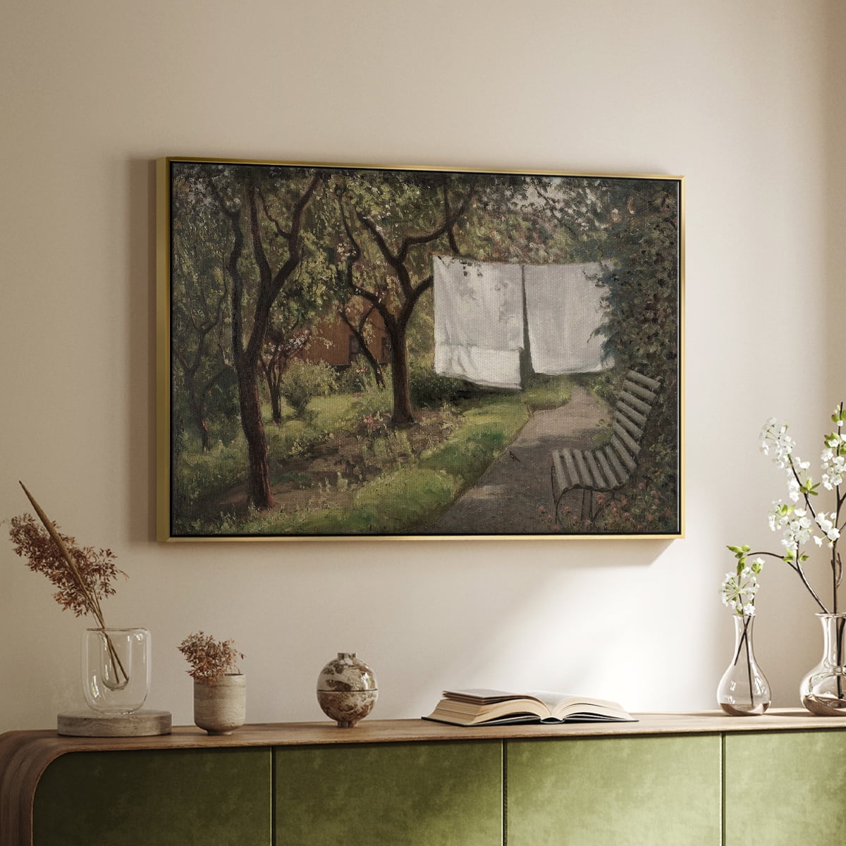 Vintage Landscape-CCCLXI By Wexford Home Framed in Gold Wood Gallery Wrapped Canvas 17 in. x 25 in.