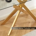 thumbnail image 6 of Modern Cross-Leg Console Table with 8mm Tempered Glass - Gold Geometric Entryway Table for Living Room & Bedroom, 45”Lx18”Wx30”H (Luxury Gold Finish), 6 of 16