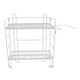 thumbnail image 4 of Estantes de rejilla de 2 niveles con ganchos para organizar el baño, almacenamiento de inodoro de pared de hierro plegable blanco, 4 of 8
