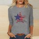 thumbnail image 2 of Camisetas de Manga Corta para las Mujeres Día de la Independencia Impreso Suelto Cuello Redondo Tee, Casual Y Blusas Festivas para las Mujeres Casual, 2 of 4