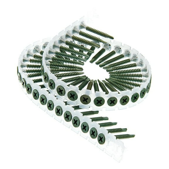 Drywall Screw, #6 x 1-1/4 in, Steel, Flat Head Phillips Drive, 1000 PK
