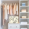 thumbnail image 4 of Yayeee Collapsible Cube Storage Bin with Lid Fabric Closet Decorative Basket with Handles, Beige Birds, 4 of 7