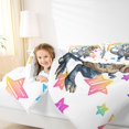 thumbnail image 4 of Manfei Cartoon Dinosaur Bedding Comforter Set,Cute Unicorn Twin Comforter Sets,Colorful Stars Rainbow Bedding Set For Girls Boys,Microfiber Bedroom Decor Reversible,2pcs, 4 of 8