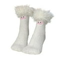 thumbnail image 4 of Soyumi Casual Womens Cloud Socks Stance Pilates Socks Plush Thick Comfort Cute Grip Socks Cotton Alpaca Breathable Heated Socks Crew Socks Running Fuzzy Socks Long Winter Feetures Slipper, White, 4 of 4