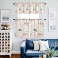 thumbnail image 2 of Dandelion Kitchen Curtains Valances and Tiers Set of 3 Vintage Flower Leaf Farmhouse Botanical Watercolor Tier Curtains and Valance with Rod Pocket for Small Windows, 27.5"x36", 2 of 9