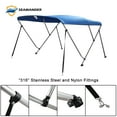 thumbnail image 4 of Seamander 3 Bow Bimini Top Boat Cover with Rear Support Pole and Storage Boot, 46" Height,Pacific Blue, 4 of 5