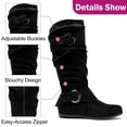 thumbnail image 3 of Love Steetly Women's Extra Wide Calf Knee High Boots, Slouchy Double Buckle Flat Fall Winter Boots., 3 of 7