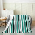 thumbnail image 2 of Erosebridal Abstract Stripe Throw Blanket for Couch 50x60, Green Gray White Black Line Plush Blanket, Geometry Home Decor, 2 of 7