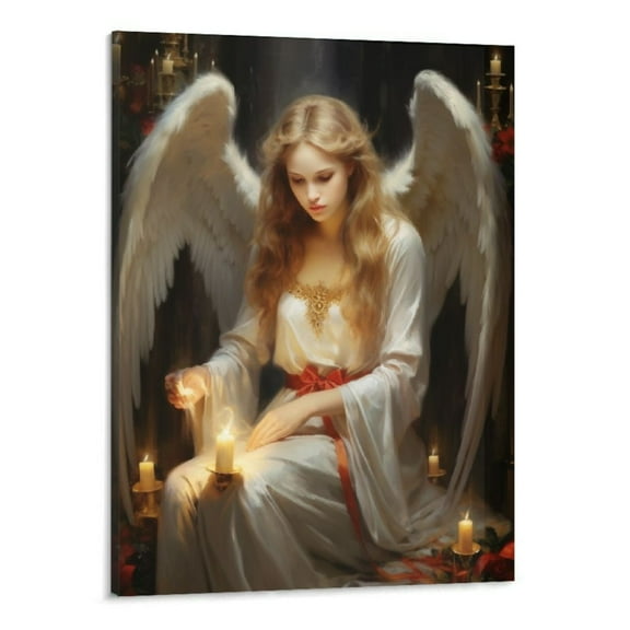 Creowell Christmas Angel Poster Art Print, Holiday Decorations and Cheer, Joyful Christmas Wall Art, Winter Holidays Whimsical Gift Print Decor (Christmas Angel 16x20 Inch)