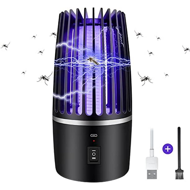 Lámpara antimosquitos, 2 en 1, eléctrica, 360°, UV, recargable, segura y eficaz para acampar