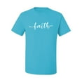 thumbnail image 2 of Classic Cursive Christian Faith Quote Inspirational/Christian Men's Graphic T-Shirt, Light Turquoise, Medium, 2 of 3