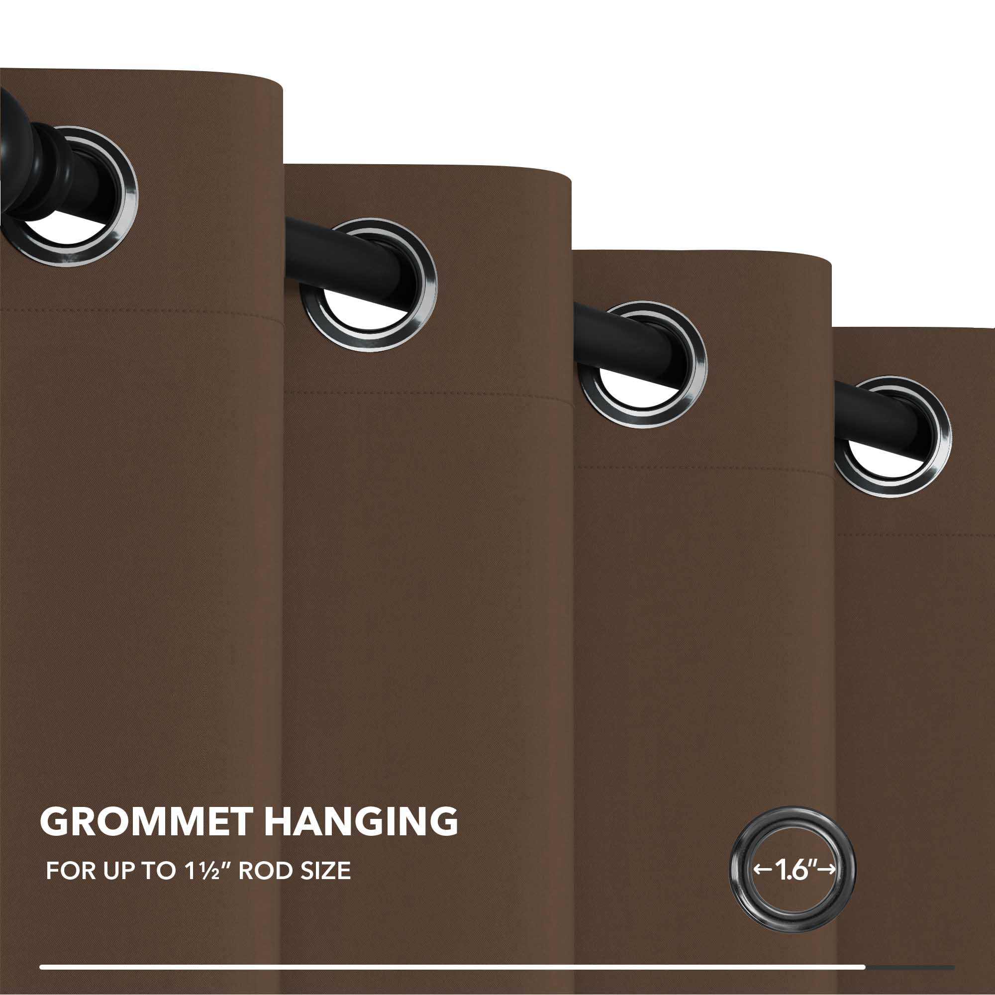 Deconovo Thermal Insulated Sliding Door Curtains Grommet Black Out Room Divider Curtains 80 x 84 inch Brown 1 Piece