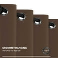 thumbnail image 3 of Deconovo Wide Blackout Curtains for Sliding Glass Door 100"W x 84"L, Solid Thermal Insulated Room Divider Curtains, Grommet Top, Brown, 1 Panel, 3 of 8