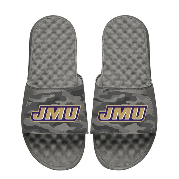 Men's ISlide Gray James Madison Dukes Camo Slide Sandals