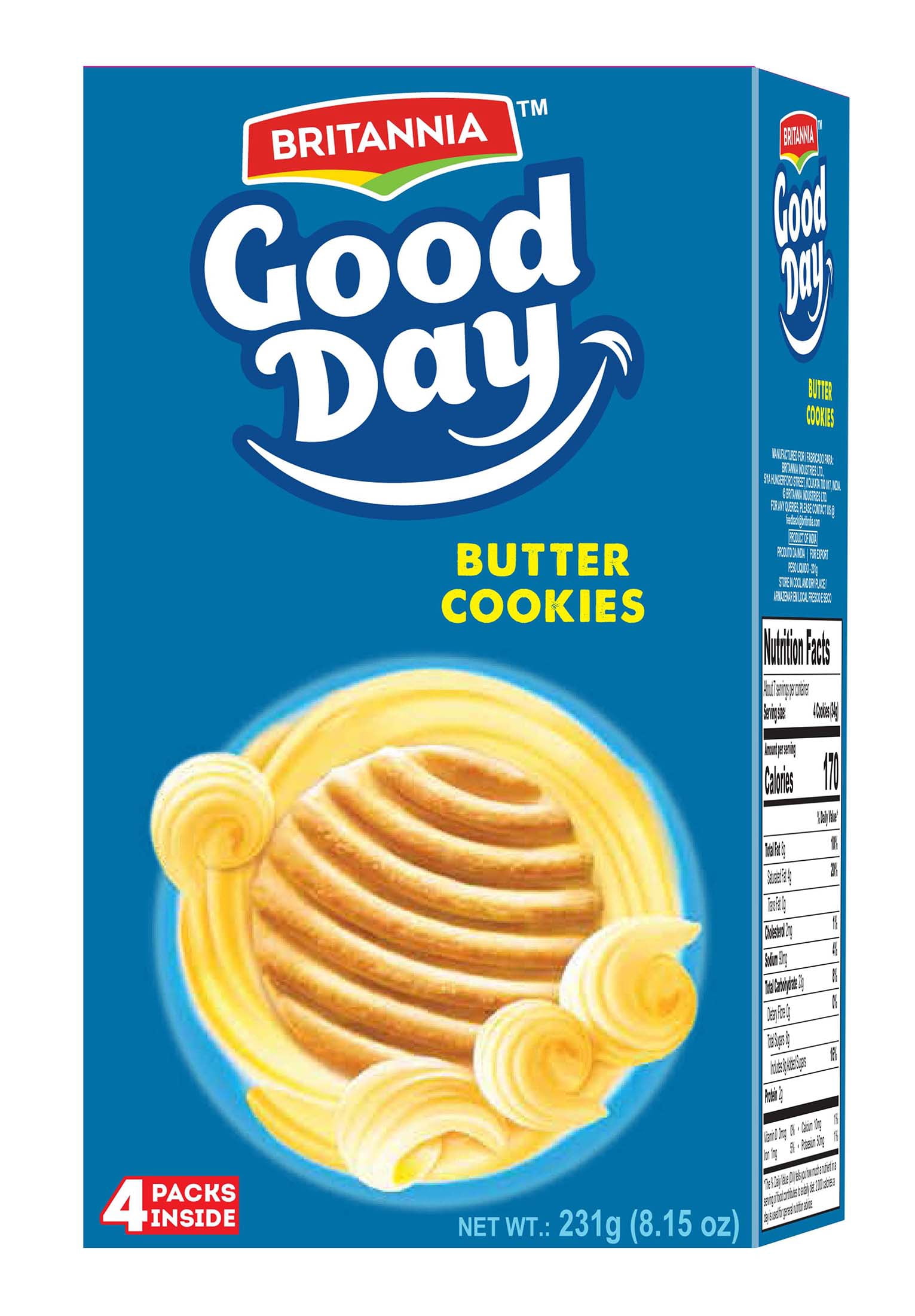 (3 pack) Britannia Good Day Butter Cookies, 8.15 oz