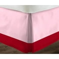 thumbnail image 3 of D.N.G. BEDDINGS 1 Piece Split Corner Two Tone Tailored Bed Skirt, Full Size 6 Inch Deep Pocket, 800 Thread Count, 100% Egyptian Cotton, Solid Light Pink/Red Color., 3 of 3