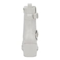 thumbnail image 2 of ALFANI Womens White Buckle Accent Chantal Round Toe Block Heel Heeled Boots 7.5 M, 2 of 4