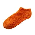 thumbnail image 4 of VISALY Fuzzy Socks Ankle Socks Coral Fleece Warm Slipper Socks Athletic Socks Non Slip Cozy Socks Soft Thick Fluffy Floor Socks No Show Socks for Adult Orange One Size, 4 of 4