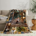 thumbnail image 2 of Fox Blanket Super Soft Warm Fluffy Flannel Maple Forest Fox Throw Blanket Cozy Fuzzy Plush Bedding Wild Animal Fox Stuff Decor Gift for Boys Girls Kids Teens Adults 80"x60", 2 of 6