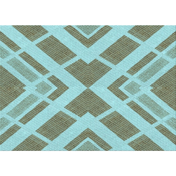 Ahgly Company Indoor Rectangle Patterned Blue Lagoon Blue Area Rugs, 3' x 5'