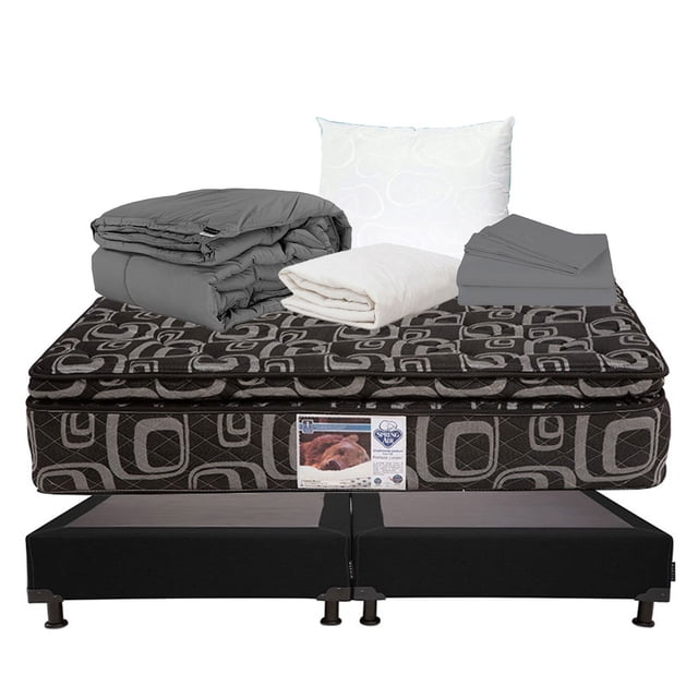 Colchón King Size + Box + Almohada Osos + Sábanas + Protector de colchón + Edredón Spring Air Morgan