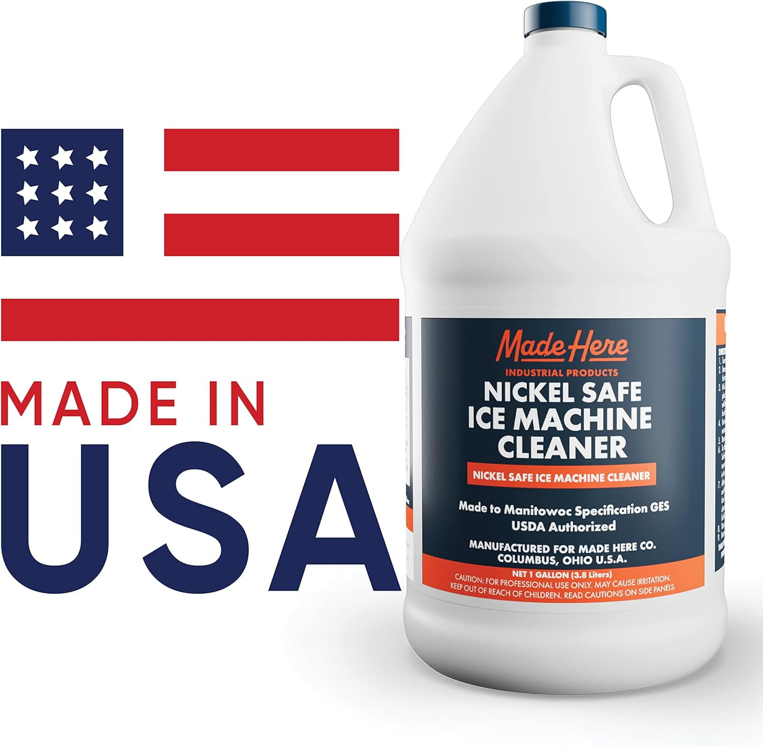 Made Here Co. Nickel Safe Ice Machine Cleaner 1 Gallon – Scale & Slime Remover, USDA Approved
