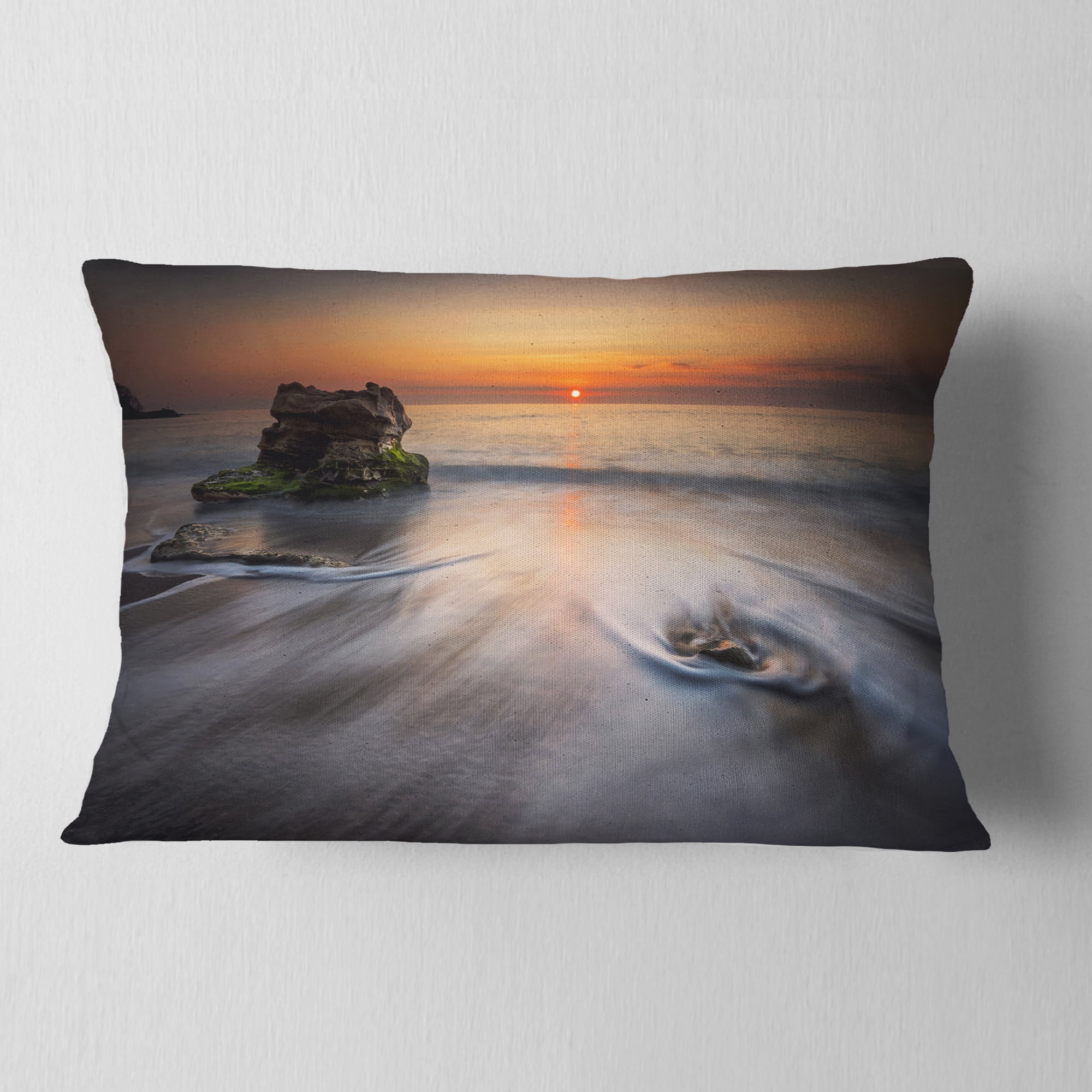 Designart 12" x 20" White Polyester Throw Pillow