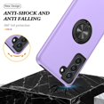 thumbnail image 5 of Case for Samsung Galaxy S21 FE, Light Shockproof Protective Cover with Built-in Magnetic Rotating Holder Kickstand Stand Compatible for Samsung Samsung Galaxy S21 FE (Purple), 5 of 14