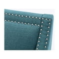 thumbnail image 6 of JINS & VICO Accent Armchair Chair, Linen Upholstered Reading Chair with nailheads, Armrest, Backrest and solid wood legs, Wingback Sofa Chair for Living Room Bedroom, Teal, 6 of 7