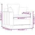 thumbnail image 4 of vidaXL Sofa Chair Light Grey 60 cm Fabric, 4 of 5